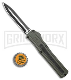 AKC F-20 OD Green Aluminum Dagger OTF Automatic Knife - 2-Tone Black Plain -Kershaw Store AKC F 20 Dagger OTF Auto OD Green Aluminum TT Black BHQ 179398 jr bottlecap large