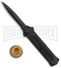 AKC F-16 Black Inlay D/A OTF Automatic Knife - Bayo Black Plain -Kershaw Store AKC F DA Bayo OTF Black Inlay Black BHQ 83219 jr bottlecap large