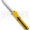AKC F-20 D/A Drop Point Yellow OTF Automatic Knife - Satin Plain -Kershaw Store AKC F20 DA DP OTF AK Yelow 3in Satin BHQ 178601 td large