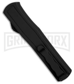 AKC F-20 D/A Dagger Black Aluminum OTF Automatic Knife - Two Tone Plain -Kershaw Store AKC F20 DA Dagger OTF AK Black Alum 3in Two Tone BHQ 178763 td side large