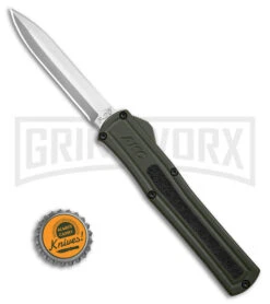 AKC F-20 D/A OTF OD Green Aluminum Automatic Knife - Satin Plain 9 AKC F-20 D/A OTF OD Green Aluminum Automatic Knife - Satin Plain -Kershaw Store AKC F20 DA OTF AK Dagger OD Green Alum 3in Satin BHQ 178613 td size large