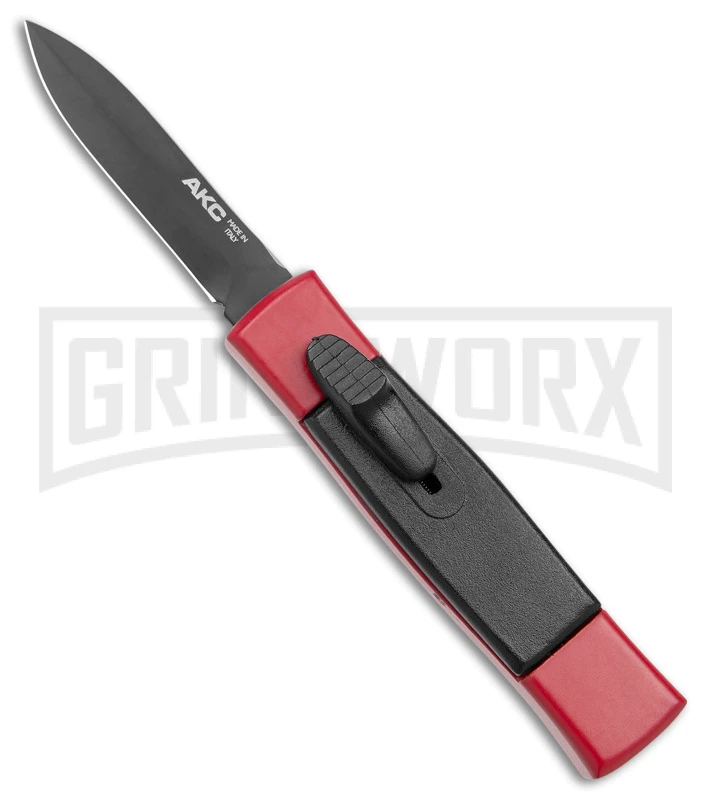 AKC Minion Concord Red/Black OTF Automatic Knife - Black Plain 3 AKC Minion Concord Red/Black OTF Automatic Knife - Black Plain
