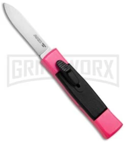 AKC Minion Concord Hot Pink OTF Automatic Knife - Flat Satin Plain