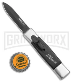 AKC Minion Concord Polish/Black OTF Automatic Knife - Black Dagger -Kershaw Store AKC Minion Concord Polish Black OTF Auto Black Dagger GX 41032 jr bottlecap large