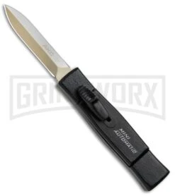 AKC Minion Concord Black OTF Automatic Knife - Dagger Gold Plain