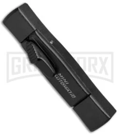 AKC Minion Concord Black OTF Automatic Knife - Flat Gold Plain -Kershaw Store AKC Minion OTF Concord Black Gold Flat BHQ 52367 jr spine large