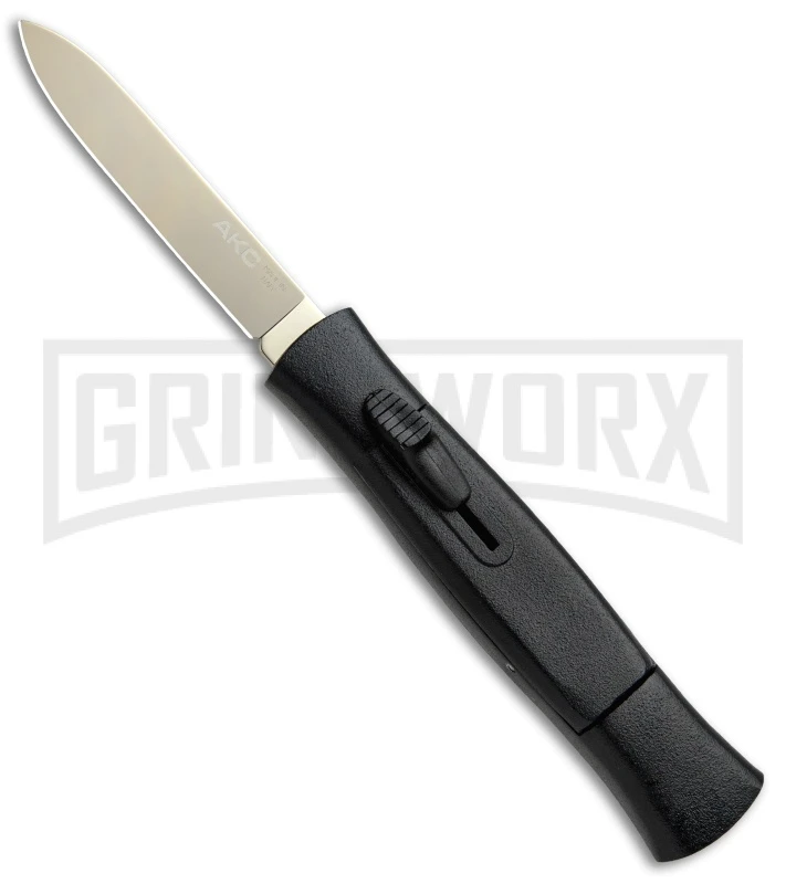 AKC 077 Concord Black OTF Automatic Knife - Flat Gold Plain 3 AKC 077 Concord Black OTF Automatic Knife - Flat Gold Plain