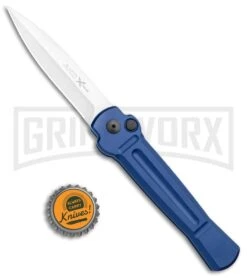 AKC X-treme ACE Blue Automatic Knife - Satin Plain -Kershaw Store AKC X treme Ace Auto Blue Satin BHQ 105467 jr bottlecap large