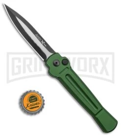 AKC X-treme Ace Green Automatic Knife - Black Two Tone Plain -Kershaw Store AKC X treme Ace Auto Green Black TT ACE GTT BHQ 136921 jr bottlecap large
