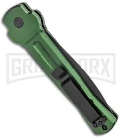 AKC X-treme Ace Green Automatic Knife - Black Two Tone Plain -Kershaw Store AKC X treme Ace Auto Green Black TT ACE GTT BHQ 136921 jr side large