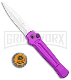 AKC X-treme Ace Purple Automatic Knife - Stonewash Plain -Kershaw Store AKC X treme Ace Auto Purple Satin BHQ 179205 jr bottlecap large