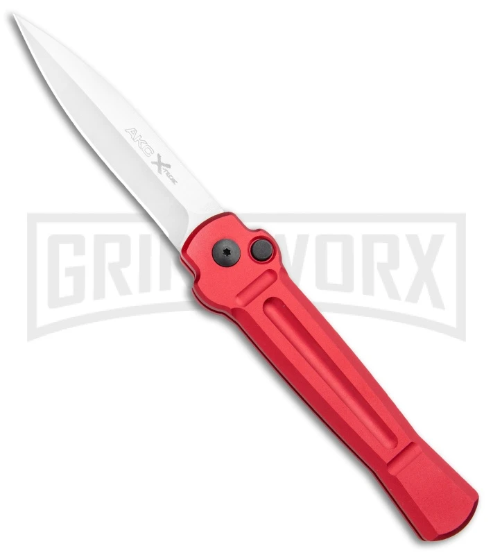 AKC X-treme Ace Red Automatic Knife - Satin Plain 3 AKC X-treme Ace Red Automatic Knife - Satin Plain