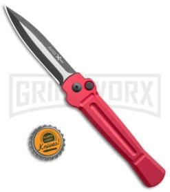 AKC X-treme Ace Red Automatic Knife - Two Tone Plain -Kershaw Store AKC X treme Ace Auto Red TT BHQ 143382 jr bottlecap large