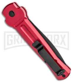 AKC X-treme Ace Red Automatic Knife - Two Tone Plain -Kershaw Store AKC X treme Ace Auto Red TT BHQ 143382 jr side large