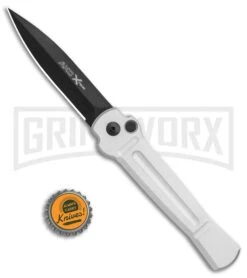 AKC X-treme Ace Silver Black Automatic Knife -Kershaw Store AKC X treme Ace Auto Silver Black BHQ 113942 jr bottlecap large