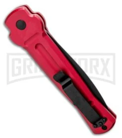 AKC X-treme Ace Red Automatic Knife - Black Plain -Kershaw Store AKC X treme Ace Automatic Knife Red 3.6 Black BHQ 123056 LS Side large