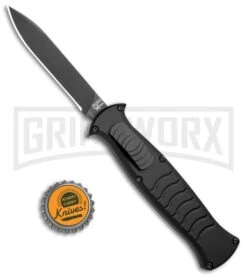 AKC X-treme EVO Black OTF Automatic Knife W/ Pocket Clip - Black Plain -Kershaw Store AKC X treme EVO OTF Auto Black Black BHQ 105415 jr bottlecap large 1