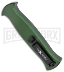 AKC X-treme EVO Green OTF Automatic Knife - Dagger Black Plain -Kershaw Store AKC X treme EVO OTF Auto Dagger Green Black GX 37364 jr side large