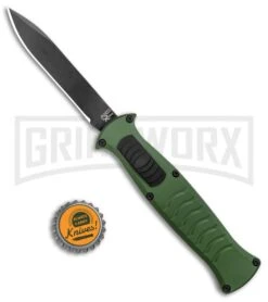 AKC X-treme EVO Green OTF Automatic Knife - Black Plain -Kershaw Store AKC X treme EVO OTF Auto Green Black BHQ 105414 jr bottlecap 2 large