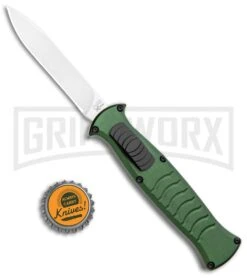AKC X-treme EVO Green OTF Automatic Knife - Satin Plain -Kershaw Store AKC X treme EVO OTF Auto Green Satin BHQ 105417 jr bottlecap large