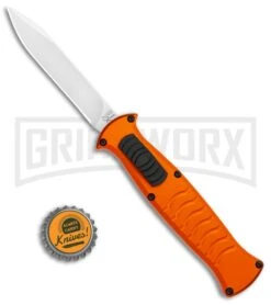 AKC X-treme EVO Orange OTF Automatic Knife - Satin Plain -Kershaw Store AKC X treme EVO OTF Auto Orange Satin BHQ 114657 jr bottlecap large