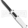 AKC X-treme EVO Silver OTF Automatic Knife - Black Plain -Kershaw Store AKC X treme EVO OTF Auto Silver Black BHQ 114658 jr large