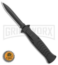 AKC X-treme EVO Black OTF Automatic Knife - Black Plain Dagger -Kershaw Store AKC X treme EVO OTF Automatic Knife Black 3.5 Black Dagger BHQ 119845 LS Bottlecap large