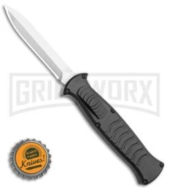 AKC X-treme EVO Black OTF Automatic Knife - Satin Plain Dagger -Kershaw Store AKC X treme EVO OTF Automatic Knife Black 3.5 Satin Dagger BHQ 119723 LS Bottlecap large