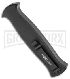 AKC X-treme EVO Black OTF Automatic Knife - Satin Plain Dagger -Kershaw Store AKC X treme EVO OTF Automatic Knife Black 3.5 Satin Dagger BHQ 119723 LS Side large