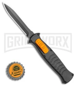 AKC X-treme EVO Black / Orange Slide OTF Automatic Knife - Black Plain Dagger -Kershaw Store AKC X treme EVO OTF Automatic Knife Black Orange Slide 3.5 Black Dagger BHQ 119626 LS Bottlecap large