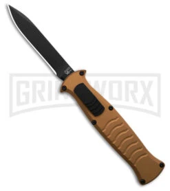 AKC X-treme EVO Gold OTF Automatic Knife - Black Plain Spear Point