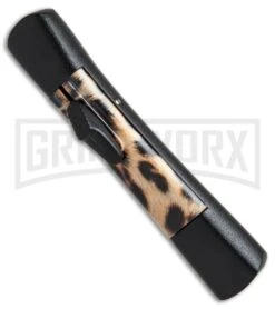 AKC Concord Cheetah OTF Automatic Knife- Flat Grind Black Plain -Kershaw Store AKC concord cheetah black BP 19134 er spine large