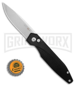 AKC X-treme Dandy Black Aluminum Automatic Knife - Stonewash Plain -Kershaw Store Akc Xtreme Dandy Black Aluminum AK SW BHQ 174573 td size large