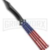 American Flag Balisong Butterfly Knife Black - Blade Pain -Kershaw Store American Flag Balisong Butterfly Black Blade BF 202 5 GX 37597 jr large