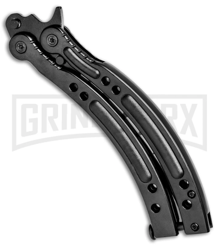 Andux CS Black Balisong Butterfly Trainer - Shark Bomber Plain 5 Andux CS Black Balisong Butterfly Trainer - Shark Bomber Plain - Image 3