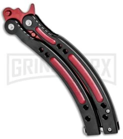 Andux CS Red/Black Balisong Butterfly Trainer - Red Plain -Kershaw Store Andux C S Red Black Balisong Butterfly Trainer Red Plain A0002538 BP 24571 jr side large