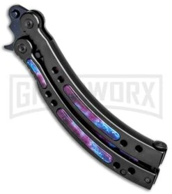 Andux CS Stardust/Black Balisong Butterfly Trainer - Stardust Holes -Kershaw Store Andux C S Stardust Black Balisong Butterfly Trainer Stardust Holes AB000934 BP 24580 jr spine large
