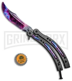 Andux CS Stardust/Black Balisong Butterfly Trainer - Stardust Plain -Kershaw Store Andux C S Stardust Black Balisong Butterfly Trainer Stardust Plain A0002823 BP 24574 jr bottlecap large