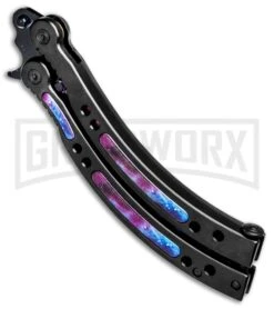 Andux CS Stardust/Black Balisong Butterfly Trainer - Stardust Plain -Kershaw Store Andux C S Stardust Black Balisong Butterfly Trainer Stardust Plain A0002823 BP 24574 jr spine large