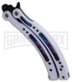 Andux CS Balisong White Butterfly Knife W/ Stardust Inlays - Bowie Stardust 8 Andux CS Balisong White Butterfly Knife W/ Stardust Inlays - Bowie Stardust -Kershaw Store Andux CS Balisong White Butterfly Stardust Inlays Bowie Stardust GX 32298 er spine large