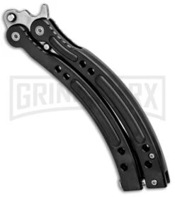 Andux CS Black Balisong Butterfly Knife W/ Black Inlays - Bowie Satin Plain 7 Andux CS Black Balisong Butterfly Knife W/ Black Inlays - Bowie Satin Plain -Kershaw Store Andux CS Black Balisong Butterfly Black Inlays Bowie Satin Plain PK 8 GX 33140 jr spine large