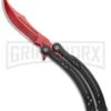 Andux CS Red/Black Balisong Butterfly Kinfe W/Black Handle/ Inlays -Red Plain -Kershaw Store Andux CS Red Black Balisong Butterfly Black Inlay Bowie Red Plain GX 35607 jr large