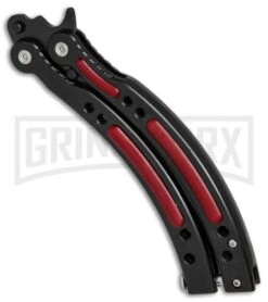 Andux CS Black/Red Balisong Butterfly Trainer - Black Plain -Kershaw Store Andux CS black red trainer black BP 24570 er spine large