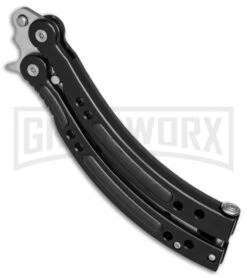 Andux CS Black Balisong Butterfly Trainer - Satin Holes -Kershaw Store Andux CS black trainer satin holes BP 24582 er side large
