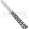 Andux Skull Fly Gray Butterfly Knife - Polished Bayo -Kershaw Store Andux Skull Fly Gray Butterfly Knife Polished Bayo GX 32722 er large