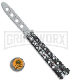 Andux Skull Fly Gray Butterfly Trainer - Satin -Kershaw Store Andux Skull Fly Gray trainer satin BP 24589 er bottlecap large