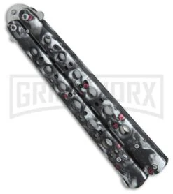 Andux Skull Fly Gray Butterfly Trainer - Satin -Kershaw Store Andux Skull Fly Gray trainer satin BP 24589 er spine large