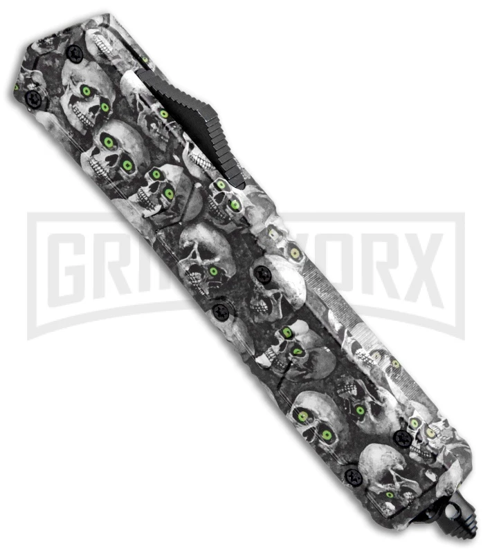 Atomic Slim Dagger White Skull OTF Automatic Knife - Two Tone Plain 4 Atomic Slim Dagger White Skull OTF Automatic Knife - Two Tone Plain - Image 2