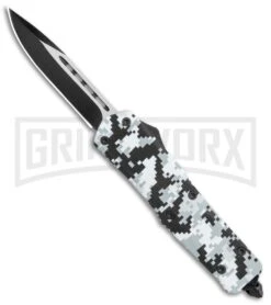 Atomic Lance OTF Automatic Knife White Camo - Two Tone Drop Point