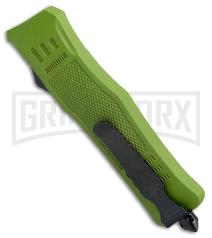 Atomic Defender Large OTF Automatic Knife OD Green - Serr Two Tone Dagger 5 Atomic Defender Large OTF Automatic Knife OD Green - Serr Two Tone Dagger - Image 3